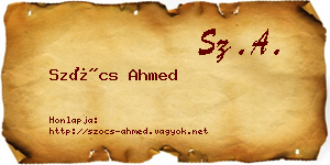 Szőcs Ahmed névjegykártya
